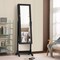 Full Length Mirror Jewelry Cabinet Armoire with Lock and Storage Space